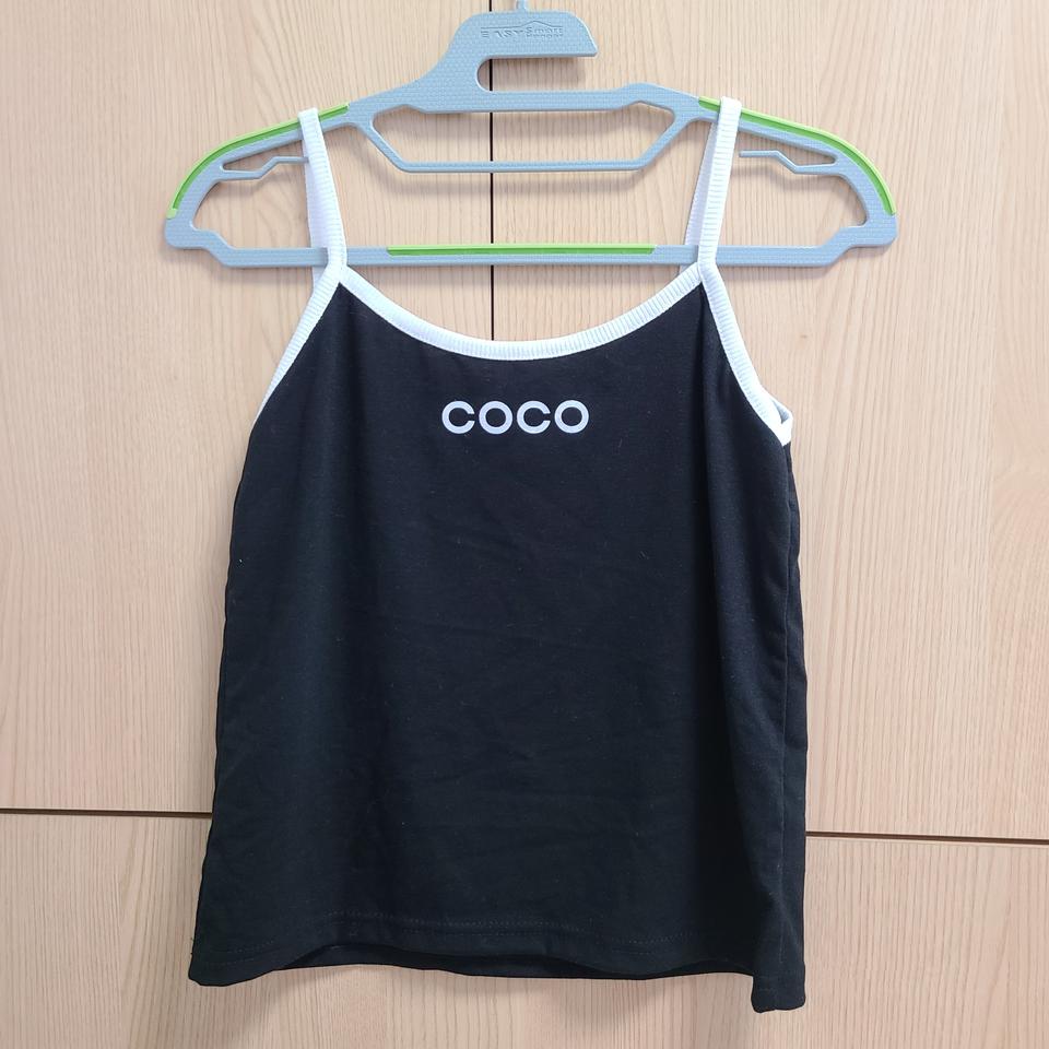 새상품 ) 코코 여자 끈나시 블랙 화이트 배색 프리사이즈