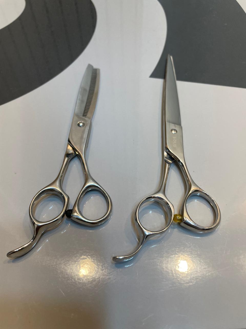 애견 미용 민가위 7인치 B0970 & 리케이 숱가위 & 전용파우치