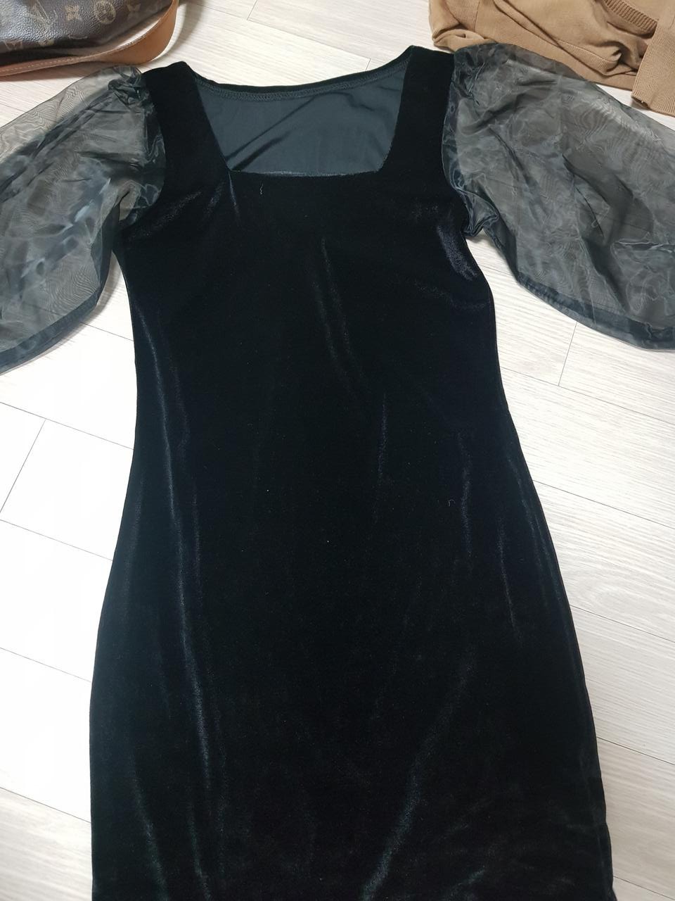 오간자 슬리브 원피스