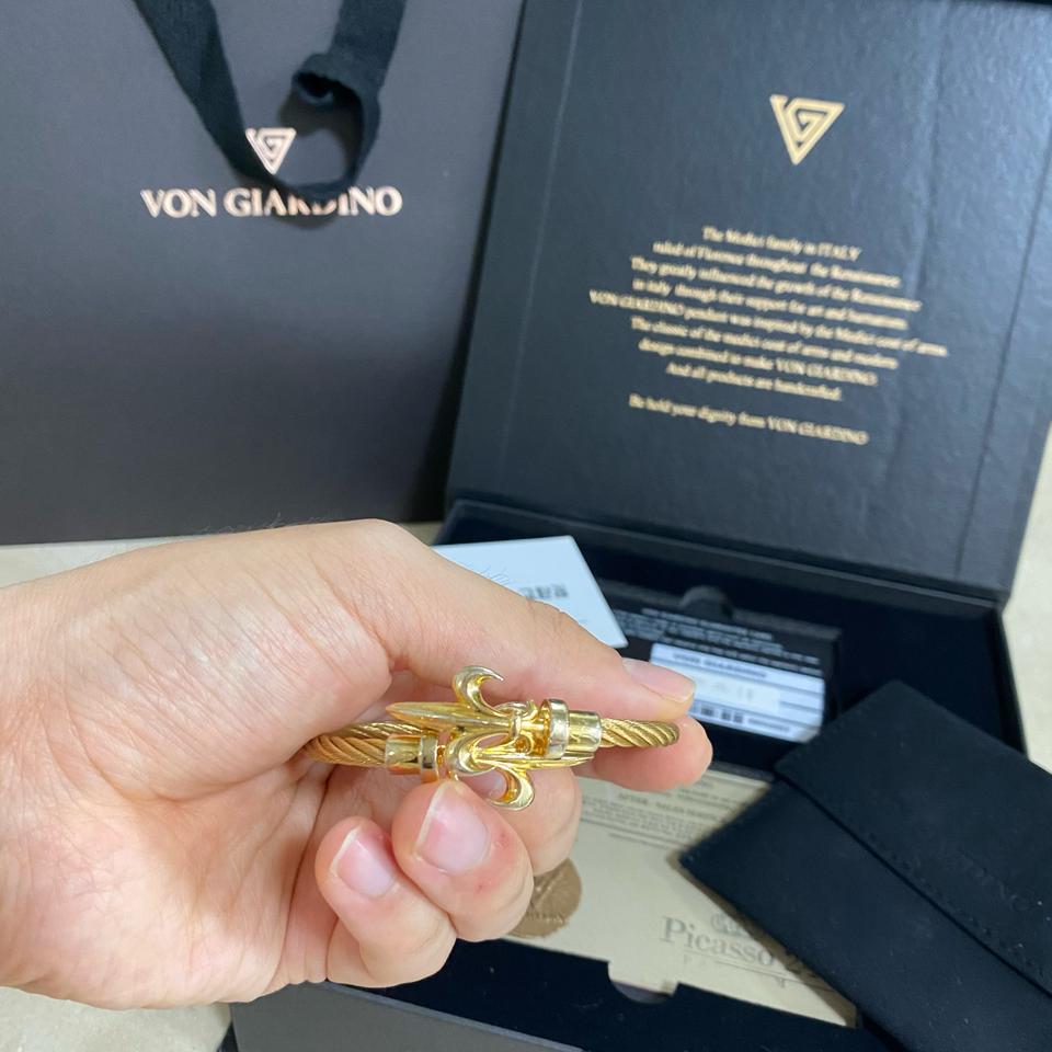 본쟈르디노 와이어앵글 금장 팔찌