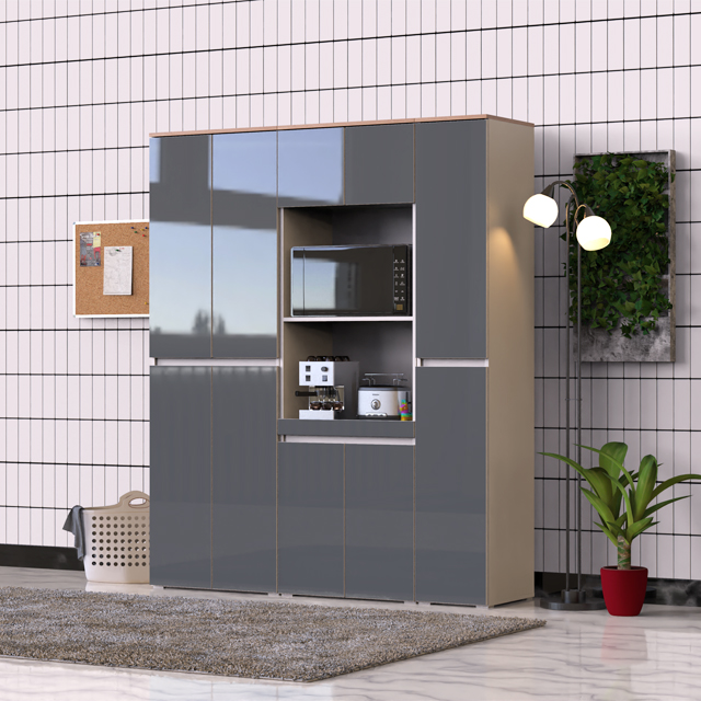 그레이 주방가구 1800 세트 (수납장, 렌지대, 틈새장)