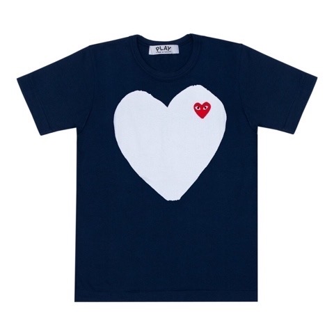 꼼데가르송 반팔티 네이비 화이트하트 새상품