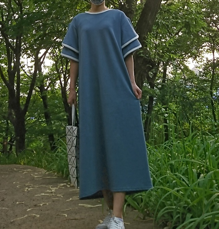 롱반팔원피스 임부복 박스원피스