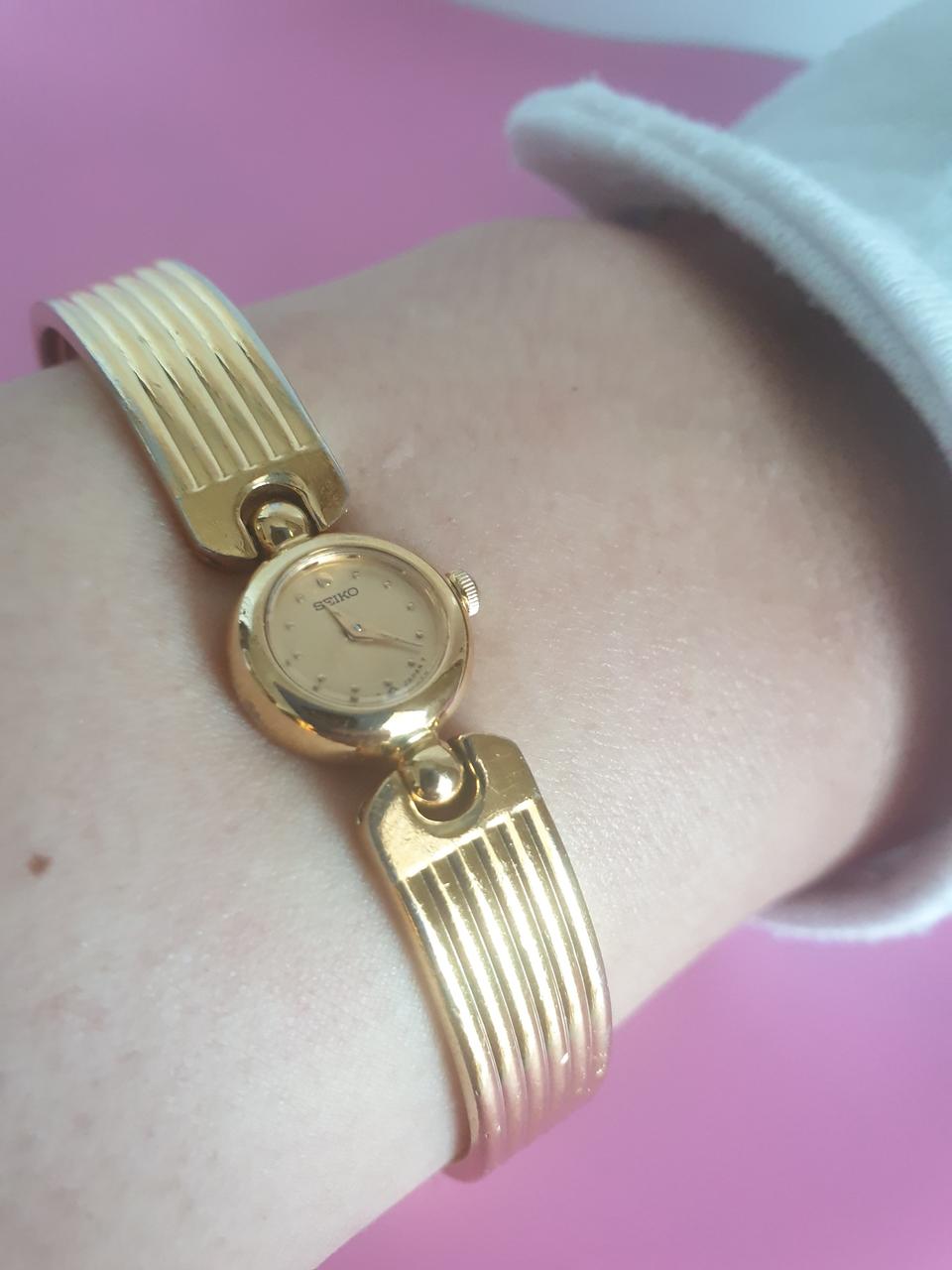 세이코 올금장 여성용 메탈 팔찌 시계