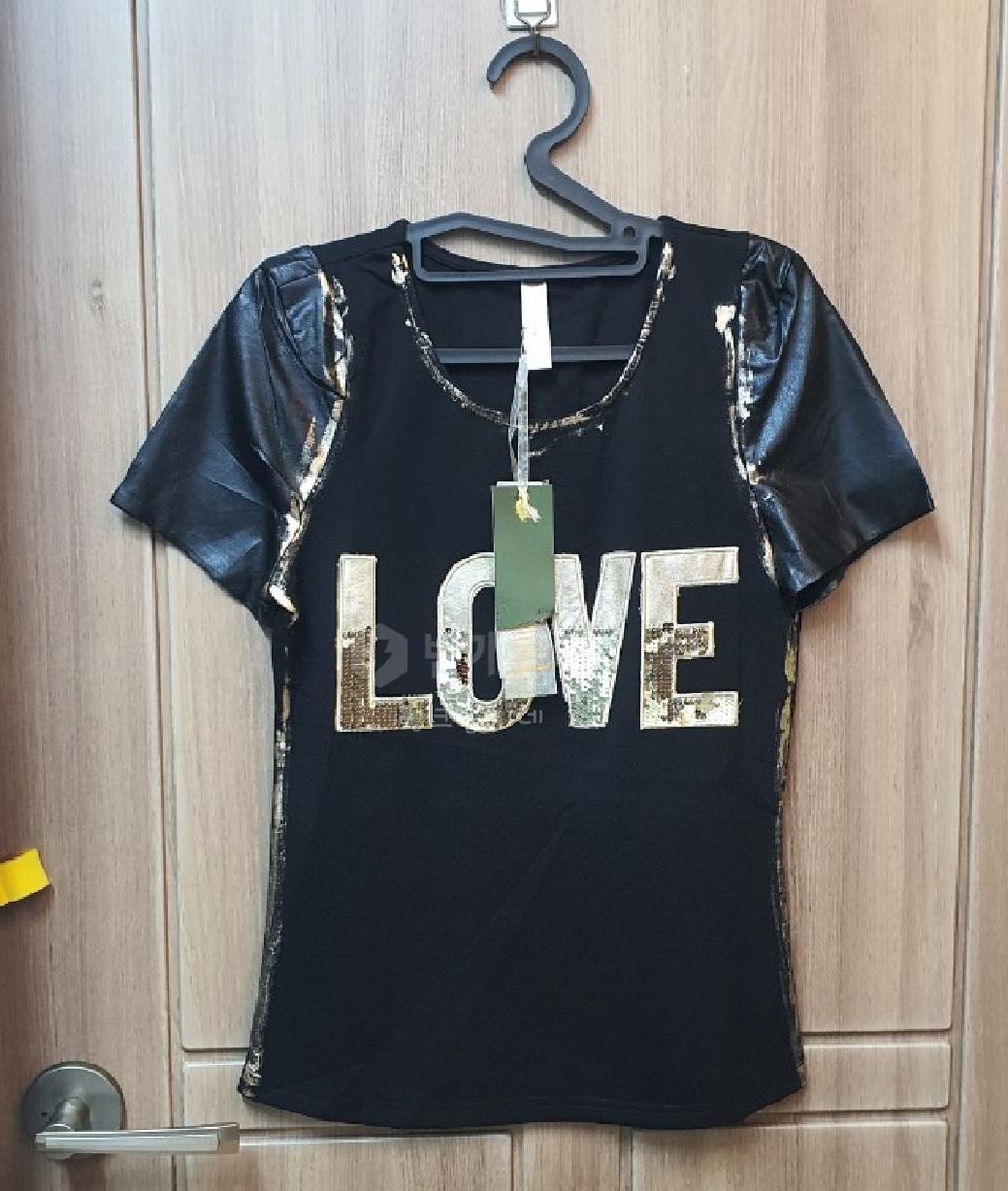 스판블랙 반팔티셔츠 55  66