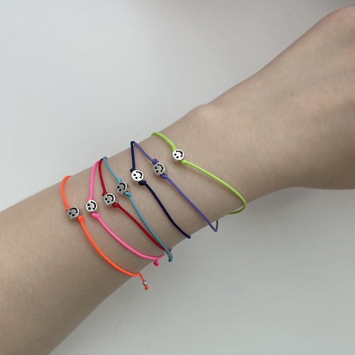925 스마일 레인보우 끈팔찌