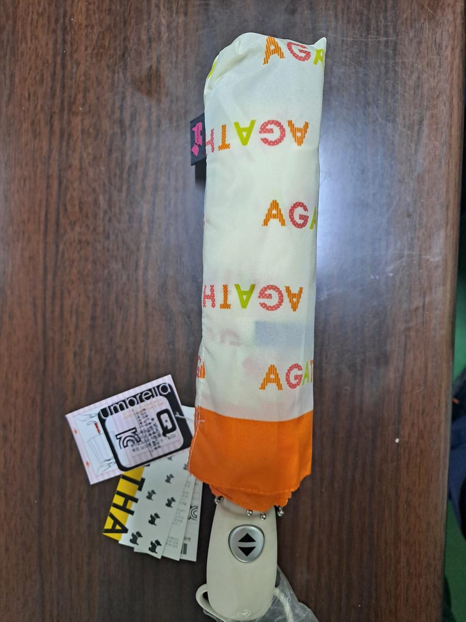 아가타 로고패턴 3단전자동우산.새상품