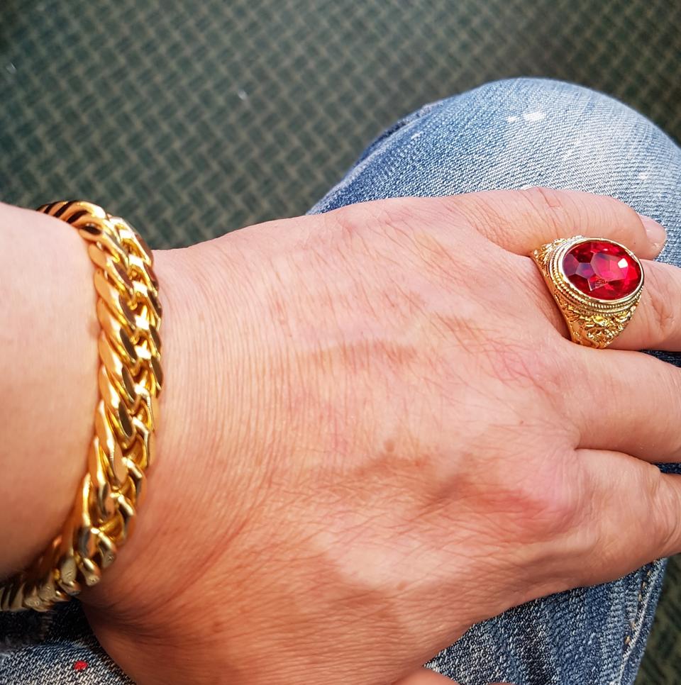 루비 금장반지