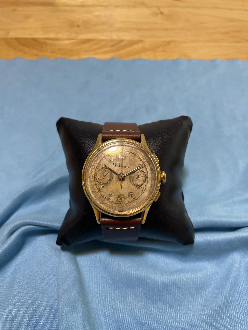 세일 빈티지 수동 크로노그래프 시계 porker