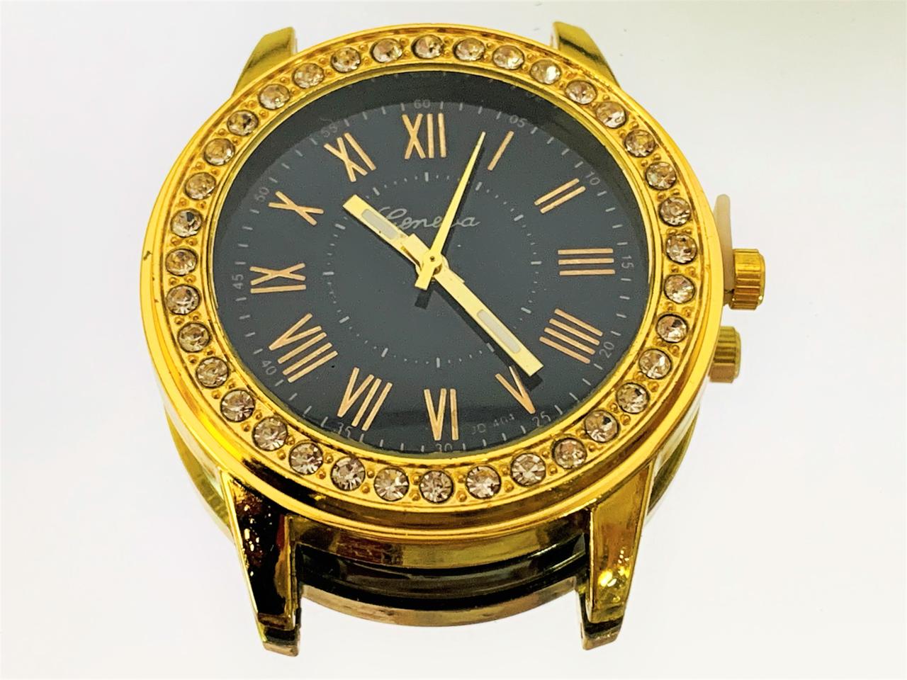 NEW 검정색 다이아 손목 시계 디지얼 시계판 합금 케이스 부품 조립 문자판