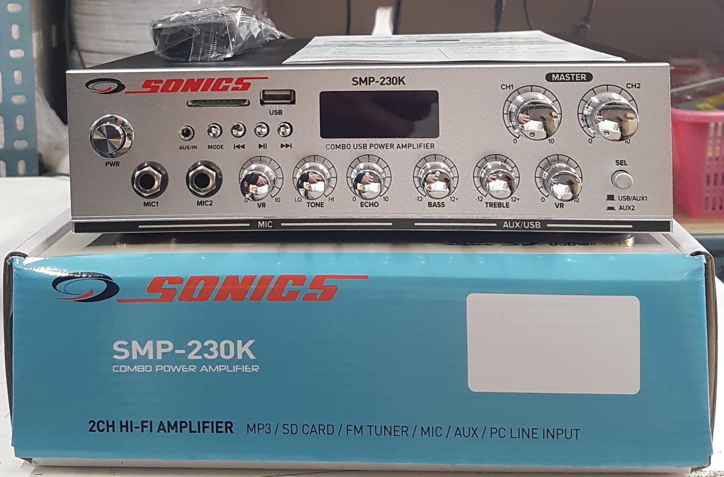 미개봉 새상품 소닉스 SMP-230 PLUS 2채널 엠프 85,000에 판매합니다.