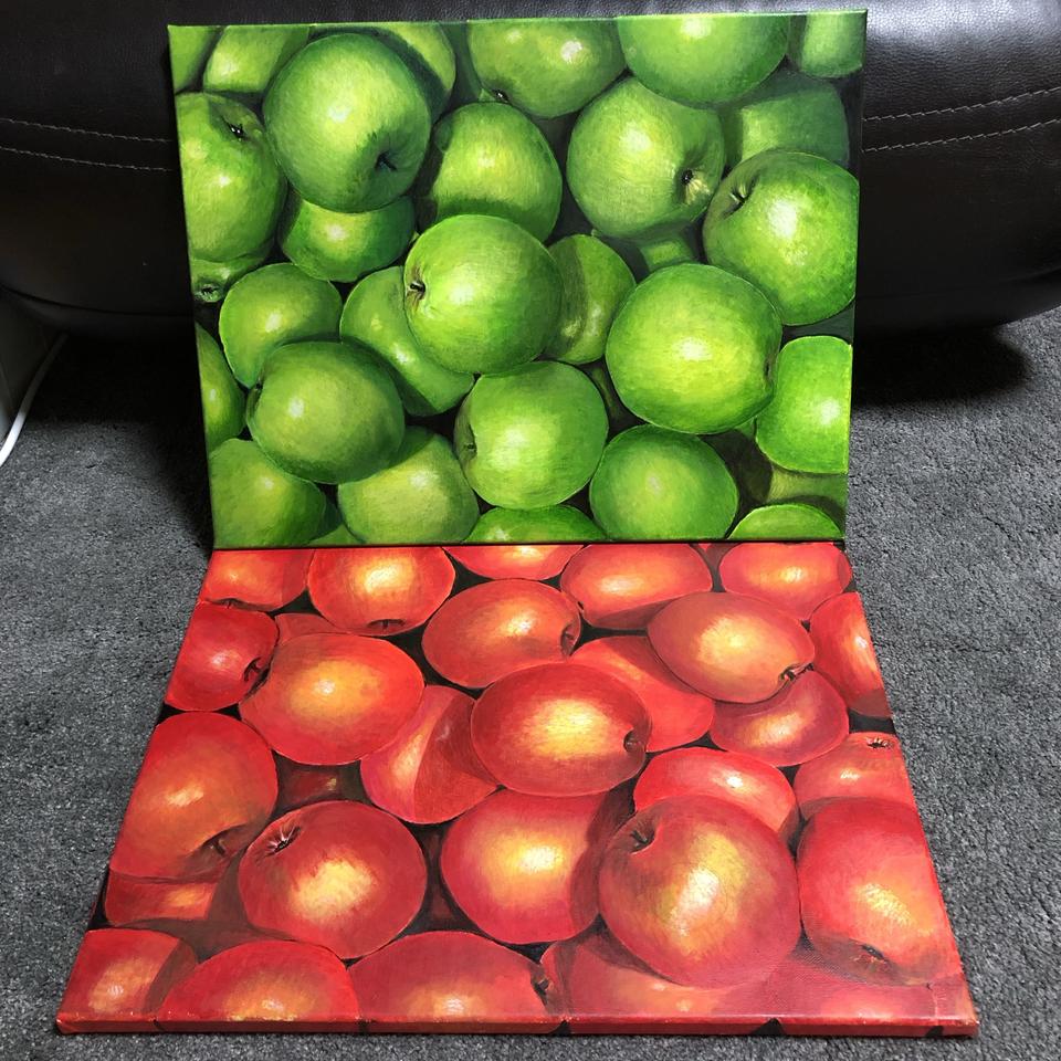 인테리어 청사과 홍사과 복사과 아크릴 캔버스그림 그림액자