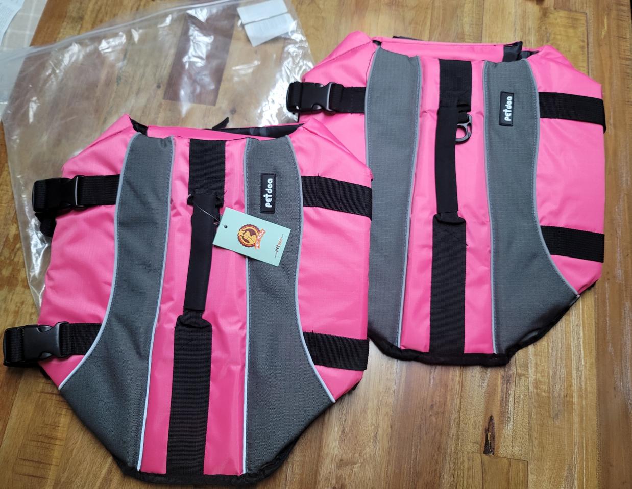 펫디아 반려견 턱받침 구명조끼 L 사이즈 핑크