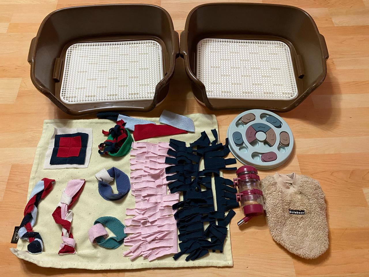 슬링백 페슬러 강아지 3면 논슬립 배변판 2개 노즈워크 2종 걸이물통