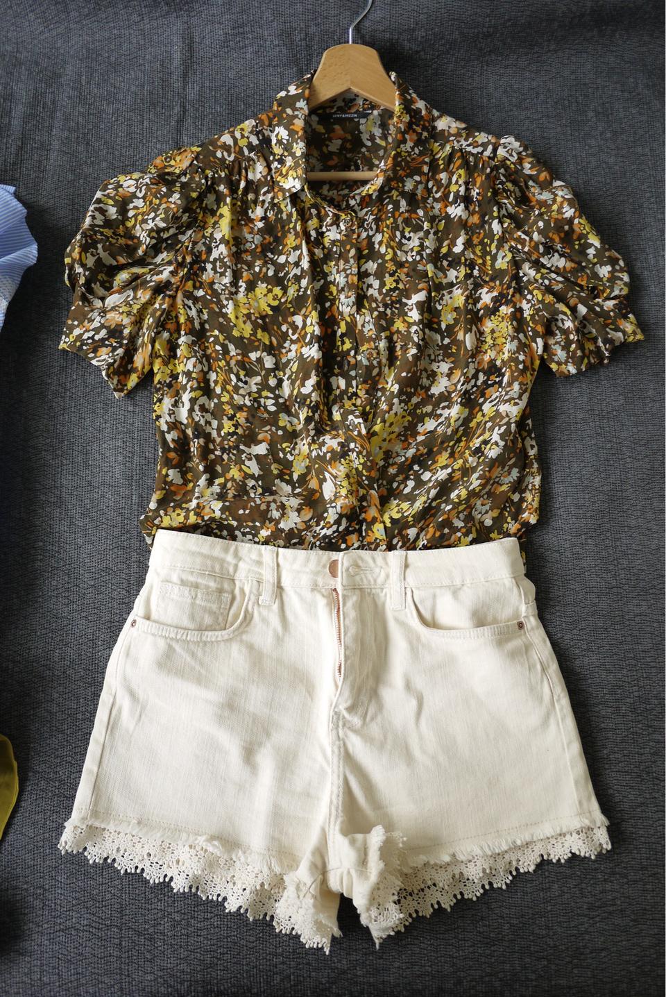 Beny&Hizzin 퍼프소매 실크 블라우스