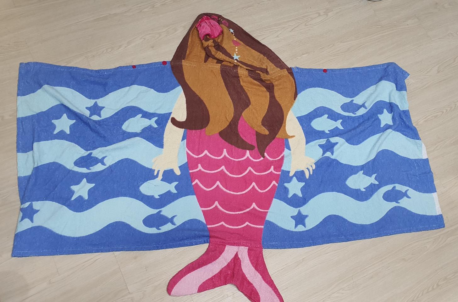 아동 비치타올 새상품 단추불량