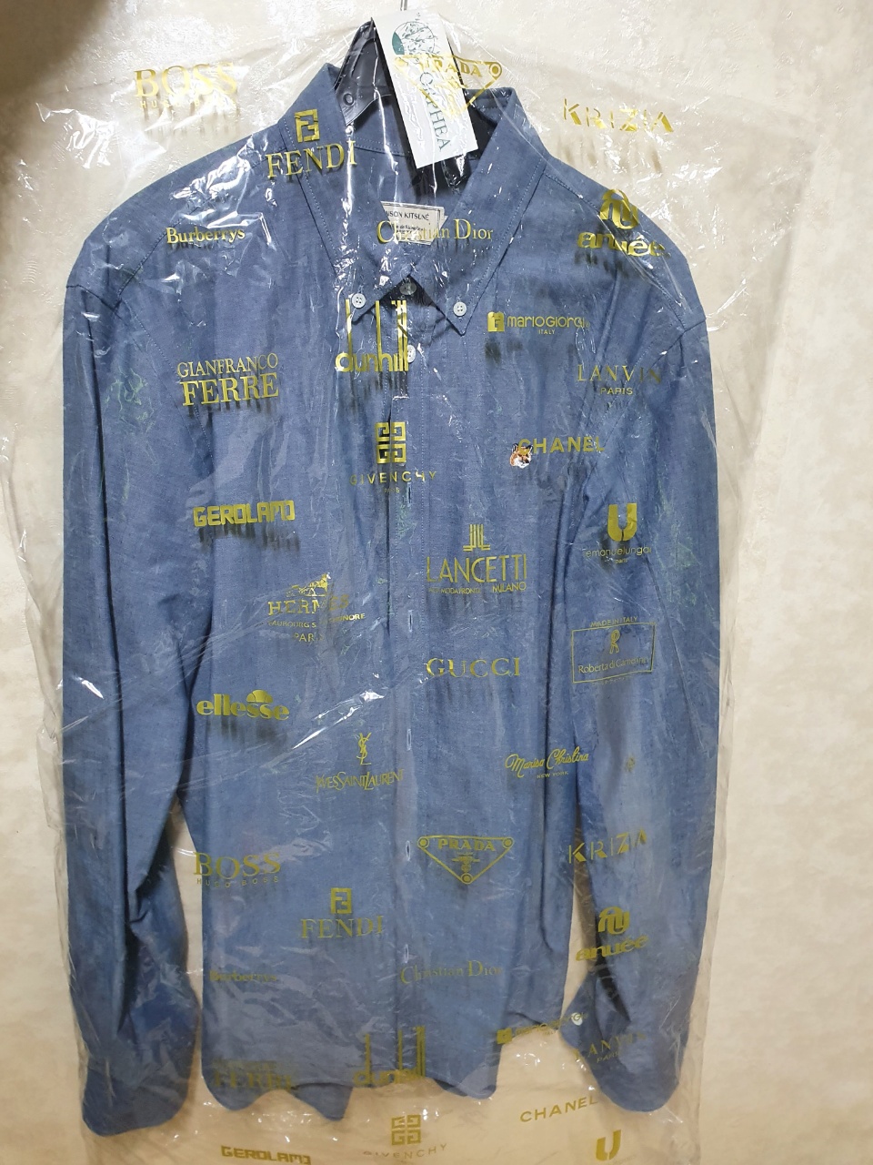 [FR 40 / L] 메종키츠네 폭스헤드 샴브레이 셔츠 판매합니다.