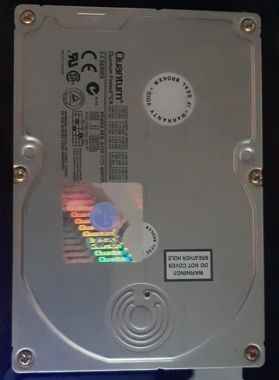 3.5인치 퀀텀 ide 하드디스크 HDD 8gb 판매합니다