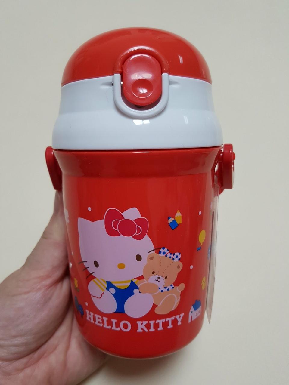 헬로키티 빨대 물통 레드곰돌이