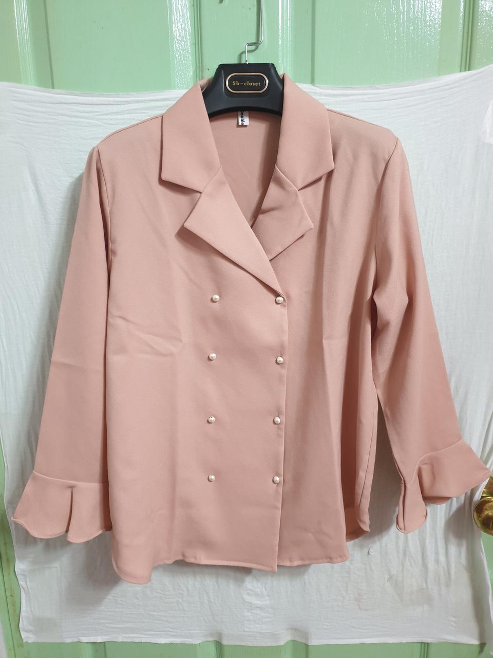 새♡ 더블 진주 블라우스