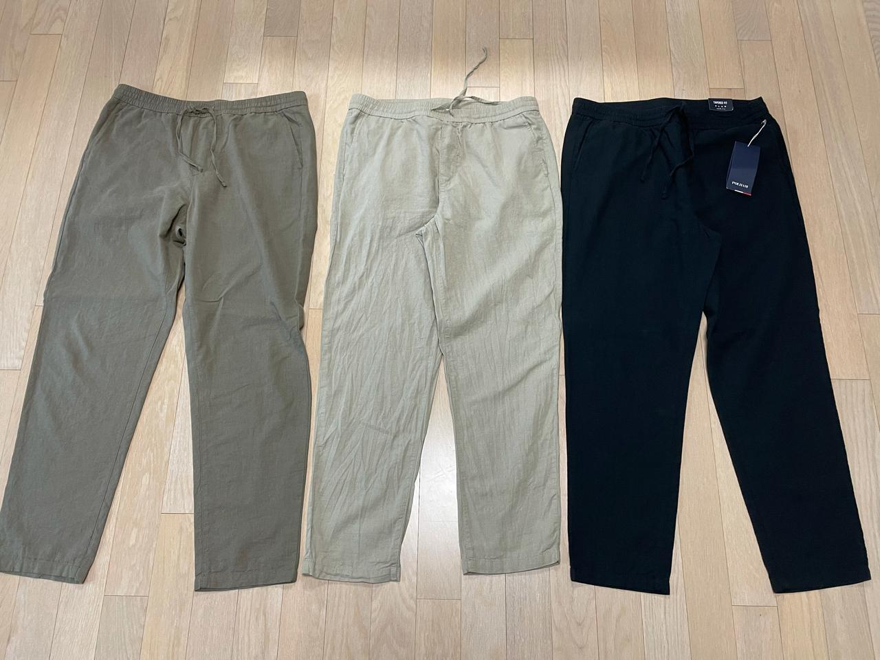 폴햄 테이퍼드핏 (Tapered fit) 면/마 남성 여름바지