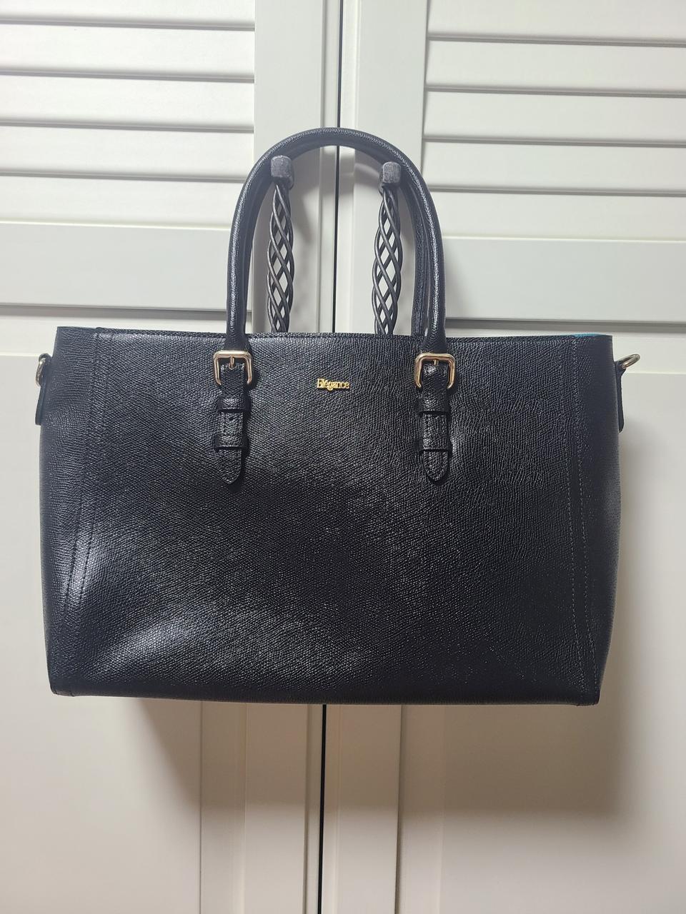 엘레강스 블랙가죽 토트백 새상품