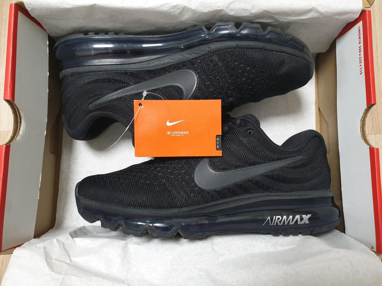 (가격인하) 나이키 에어맥스 2017 트리플 블랙