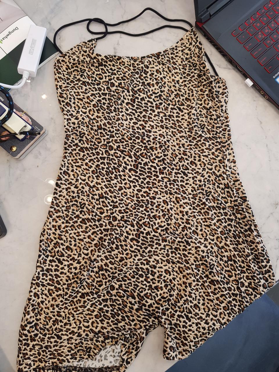 레오파드 점프수트 롬퍼