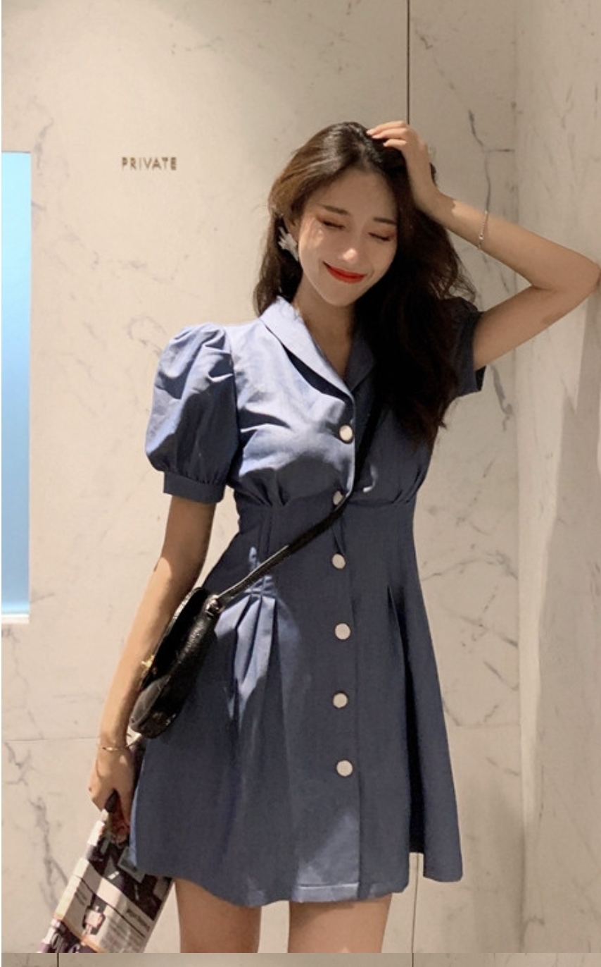 퍼프 미니 원피스