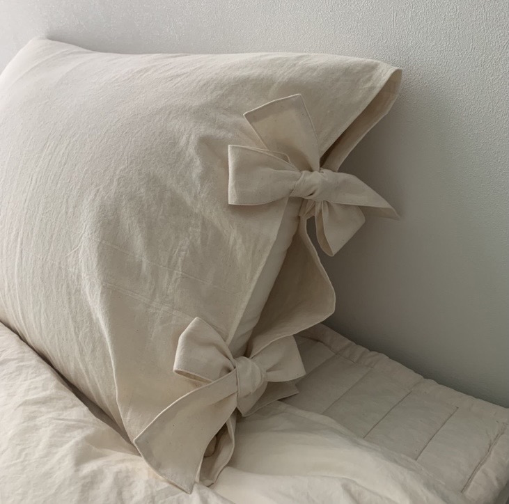 광목왕리본배게커버 팝니다 새상품