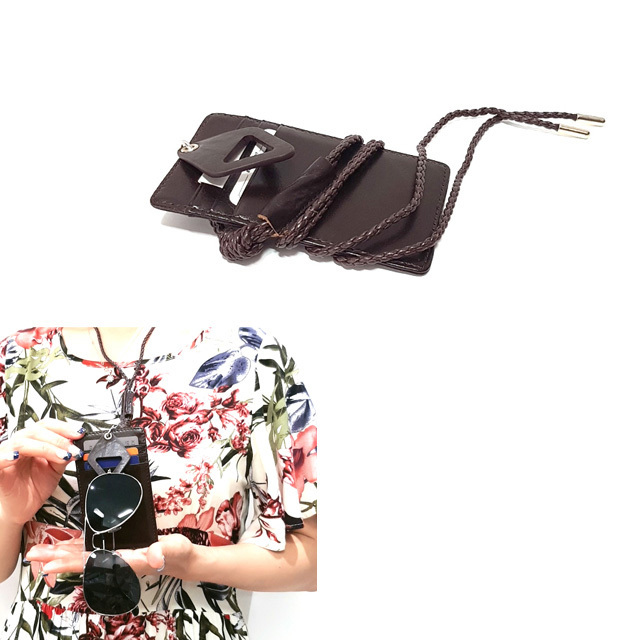 (무배)여행카드지갑 선글라스홀더포함  천연소가죽 택포