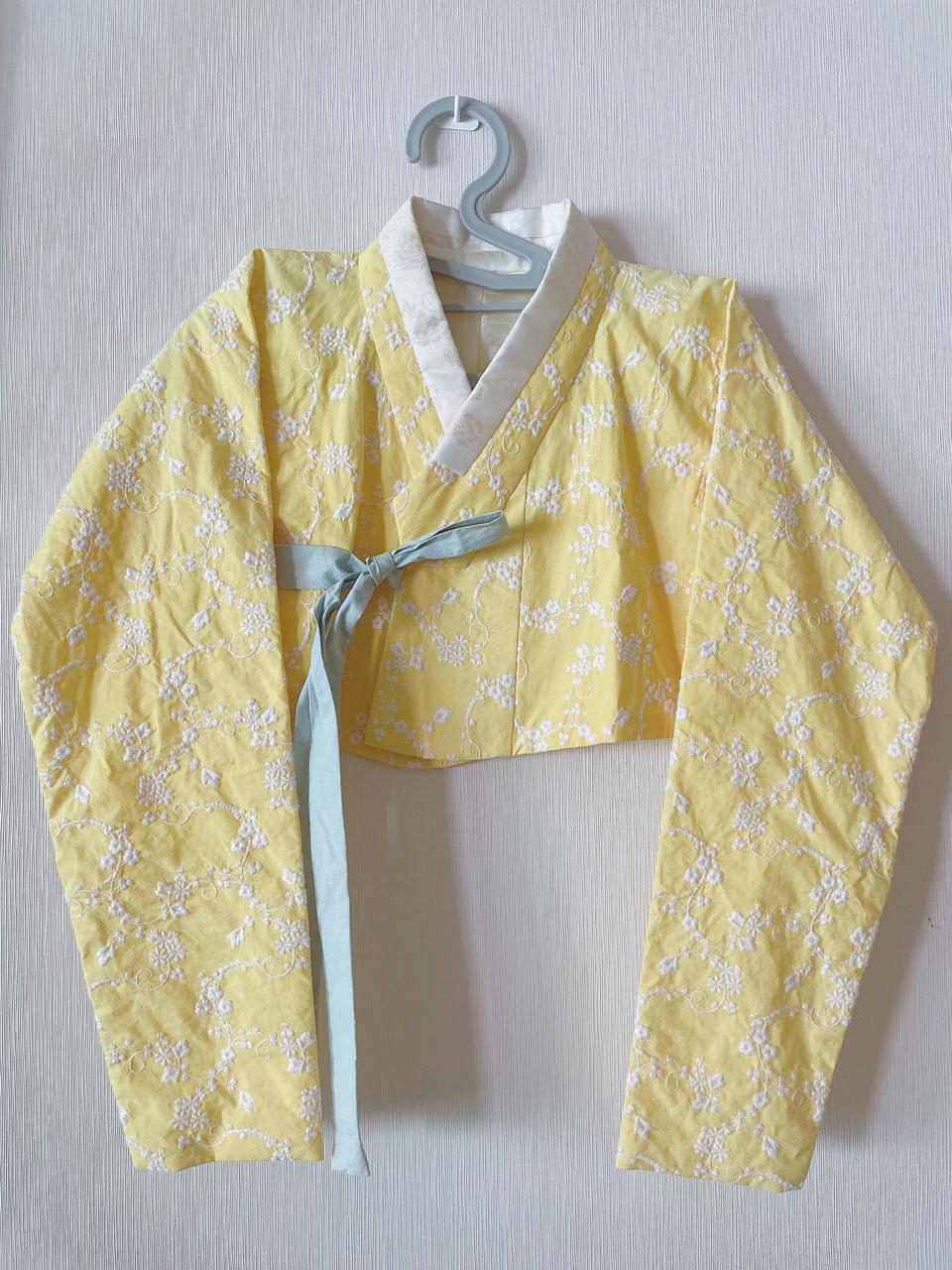 생활한복 노랑꽃자수 저고리