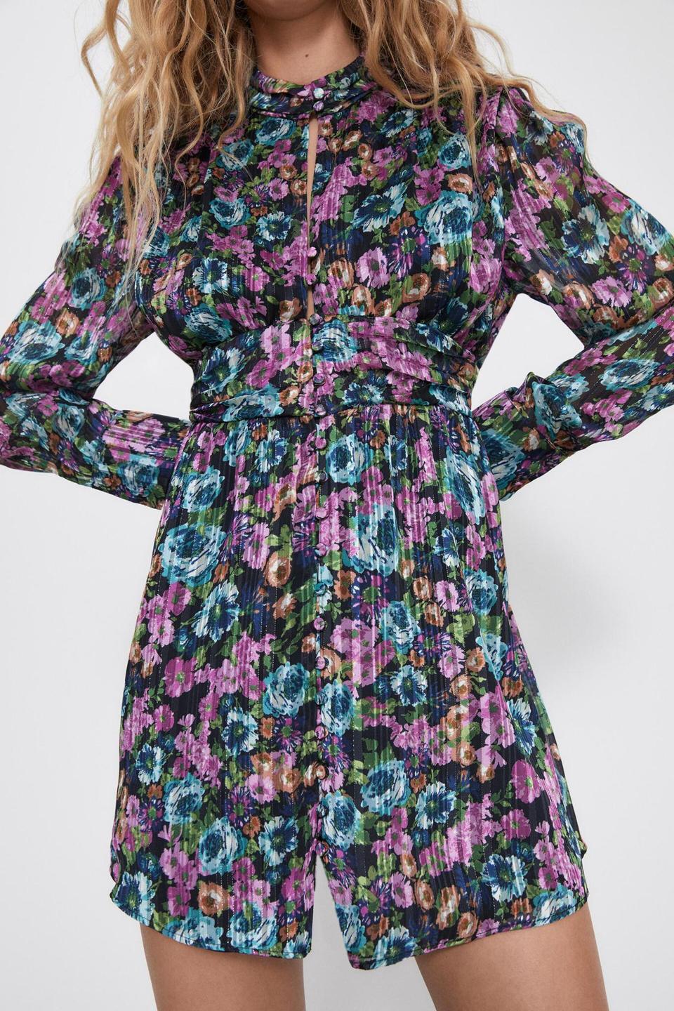 [새상품] 자라 메탈릭 얀 플라워 원피스 XS사이즈 정가 59,000원