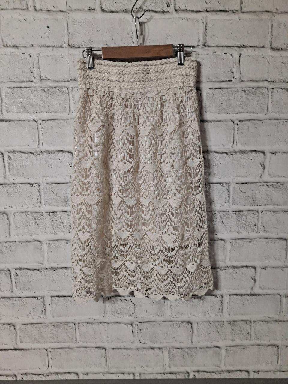 레이스 허리 밴딩 스커트 프리