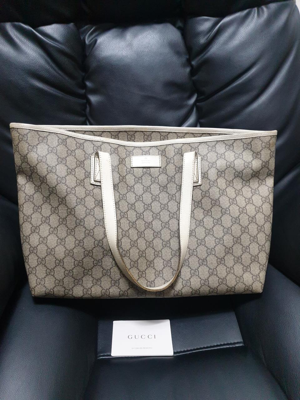 구찌 PVC/레더 혼방 쇼퍼 숄더백 211137