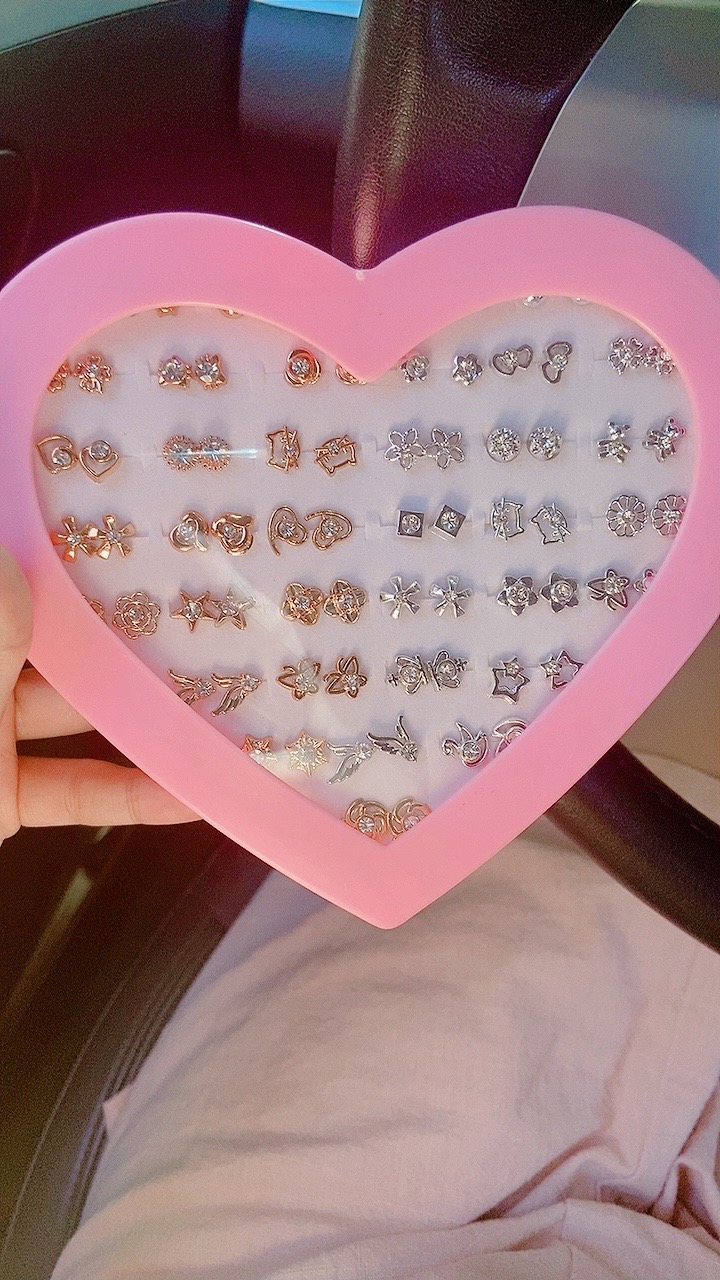 실버 골드 반반 알러지방지 실리콘침 36세트 귀걸이