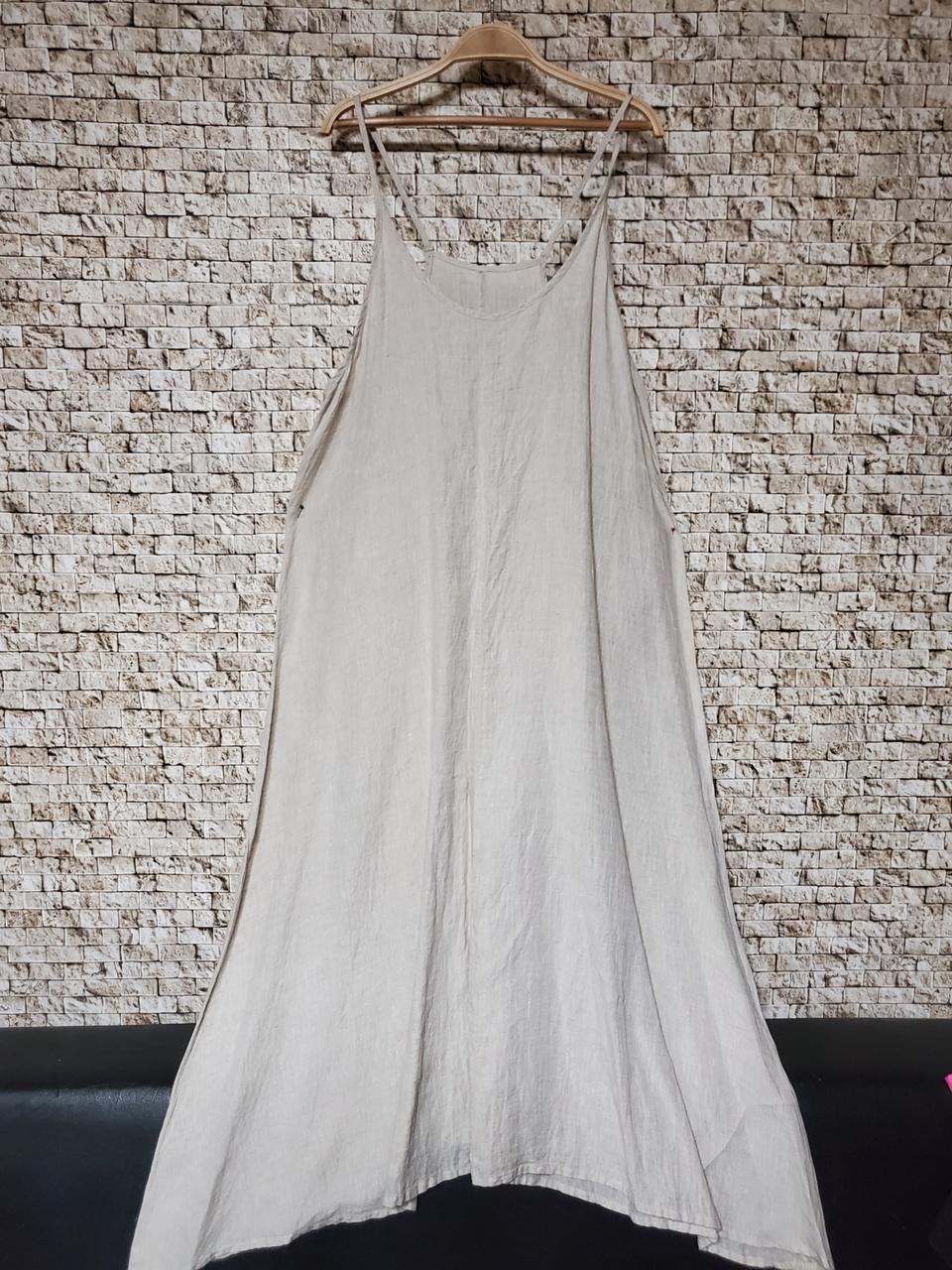 (새옷) 면 끈니시 롱원피스 프리