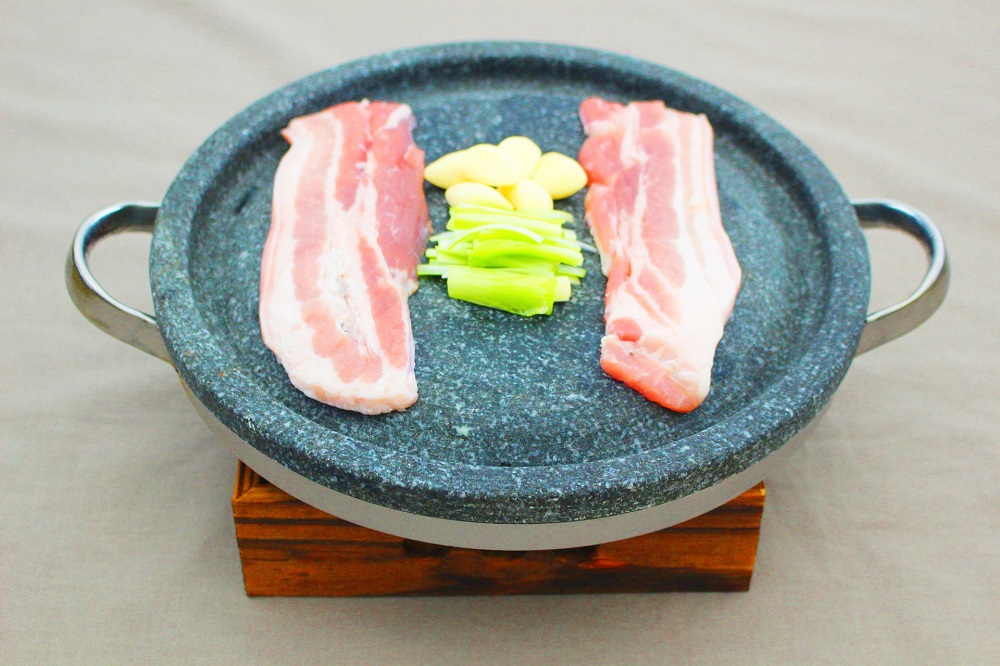 천연곱돌 기름구멍 구이용 전용 돌판 30cm 3~4인용 가정용 고기불판