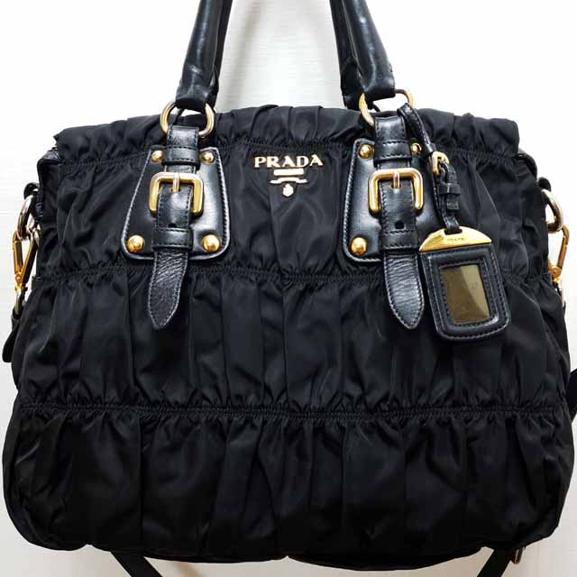 (정품) 프라다 고프레 블랙 포코노 토트 숄더 크로스백