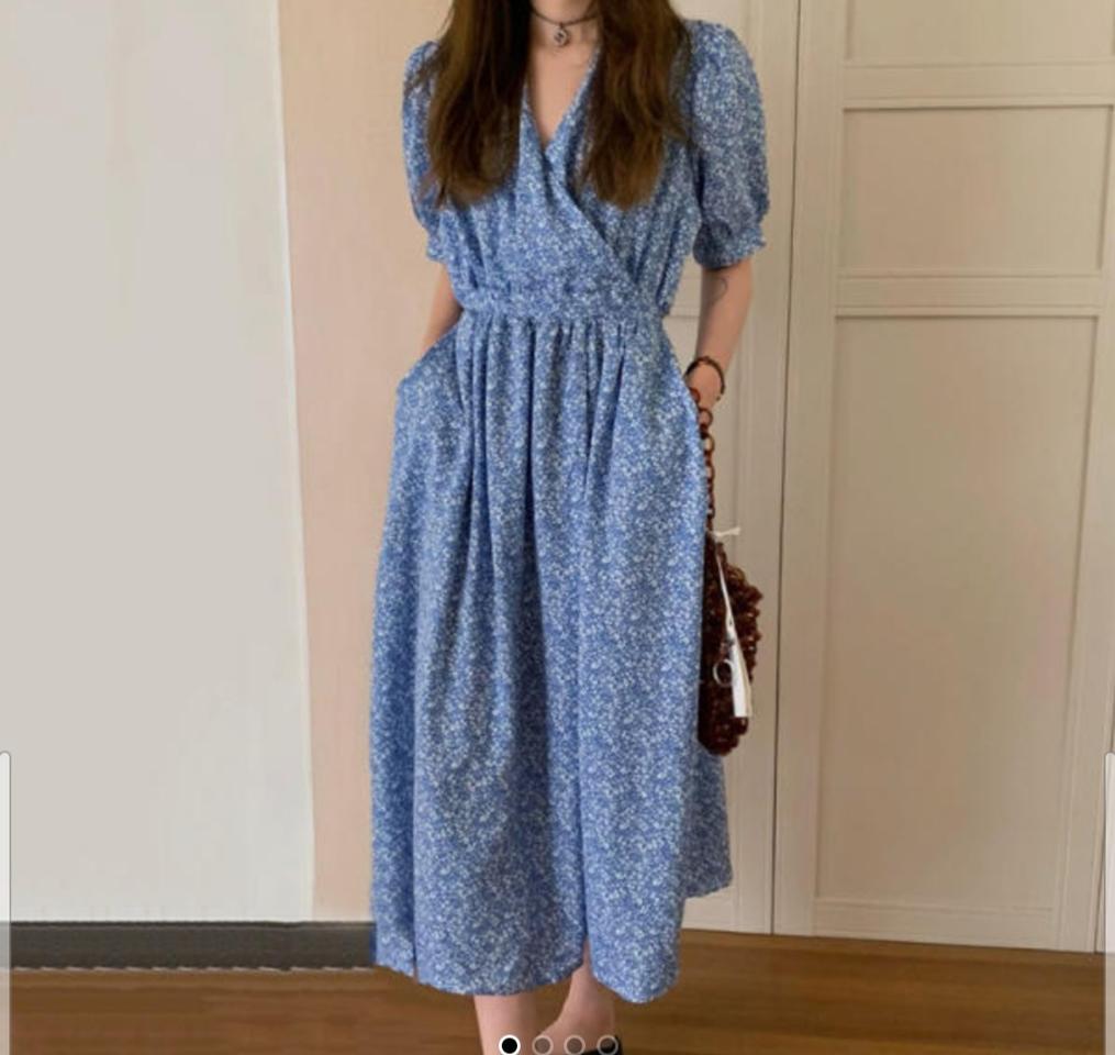 새상품) 블루 플라워 롱원피스