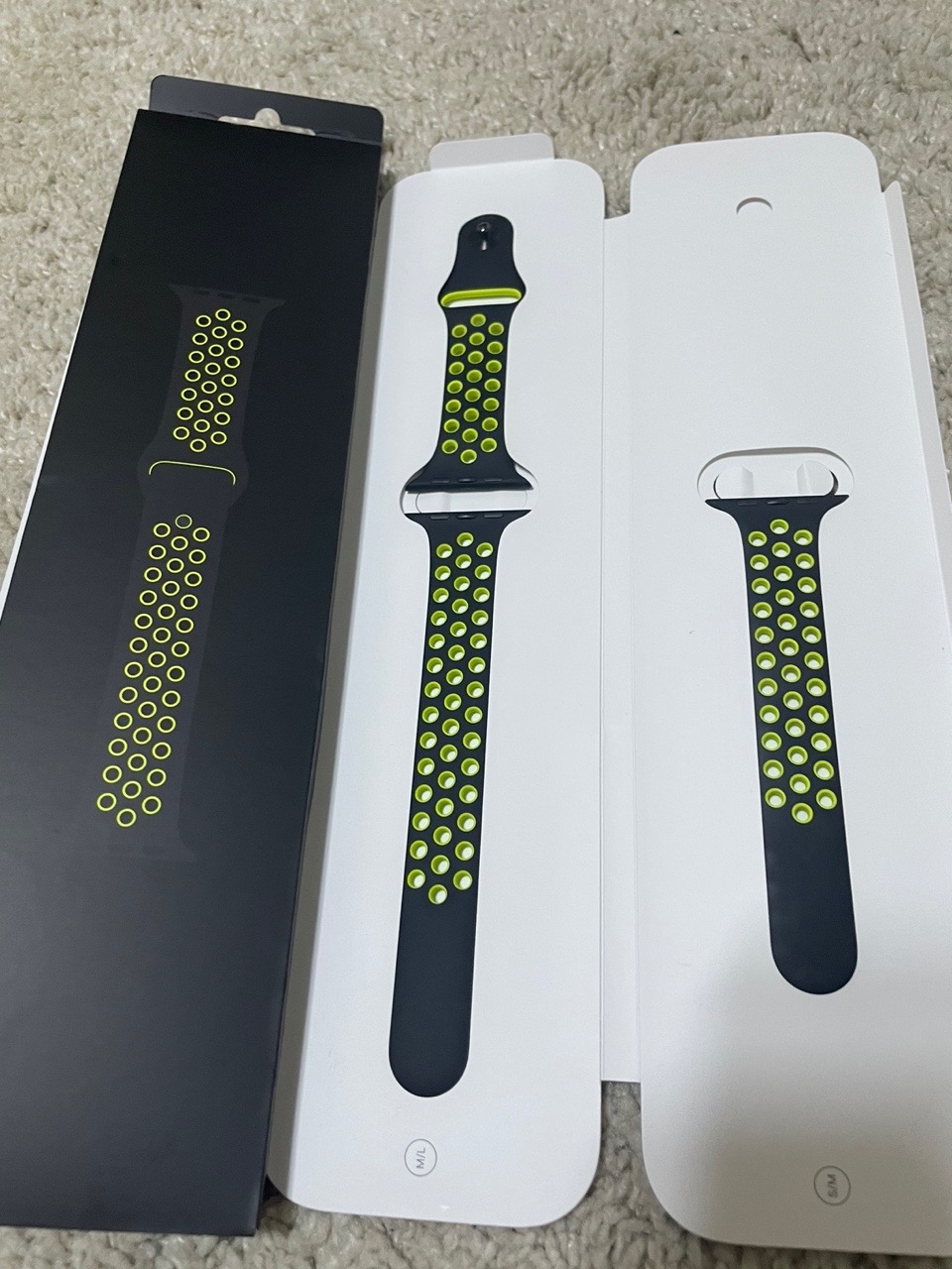 애플워치 정품 44MM 나이키 블랙볼트 스포츠밴드