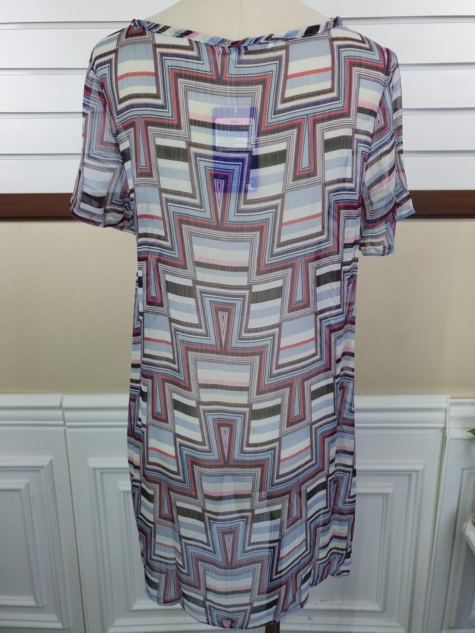 0730-2 그린 핑크 시스루 블라우스 M