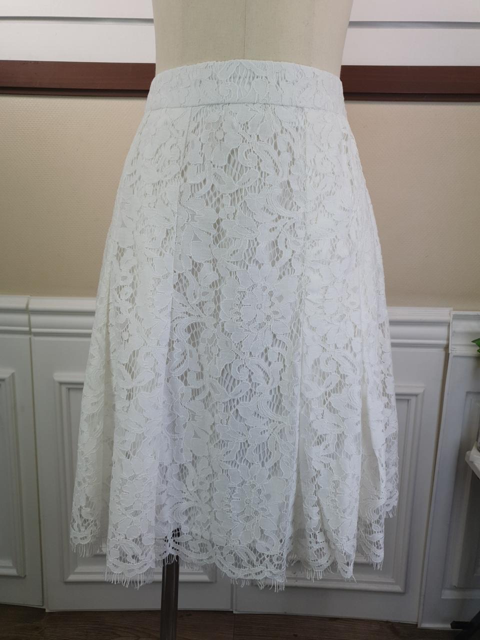 0730-15 화이트 레이스 치마