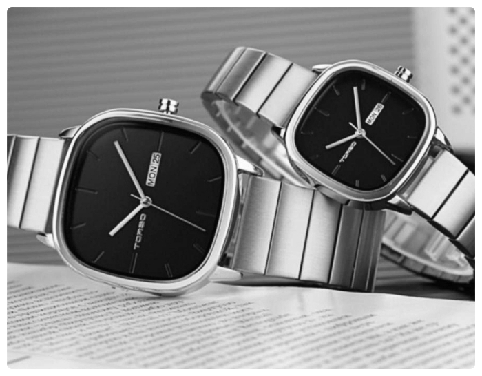 ☆[토르소]☆ 듀얼타임 컴팩트 스퀘어 메탈시계 TQ34 SBK [새상품]