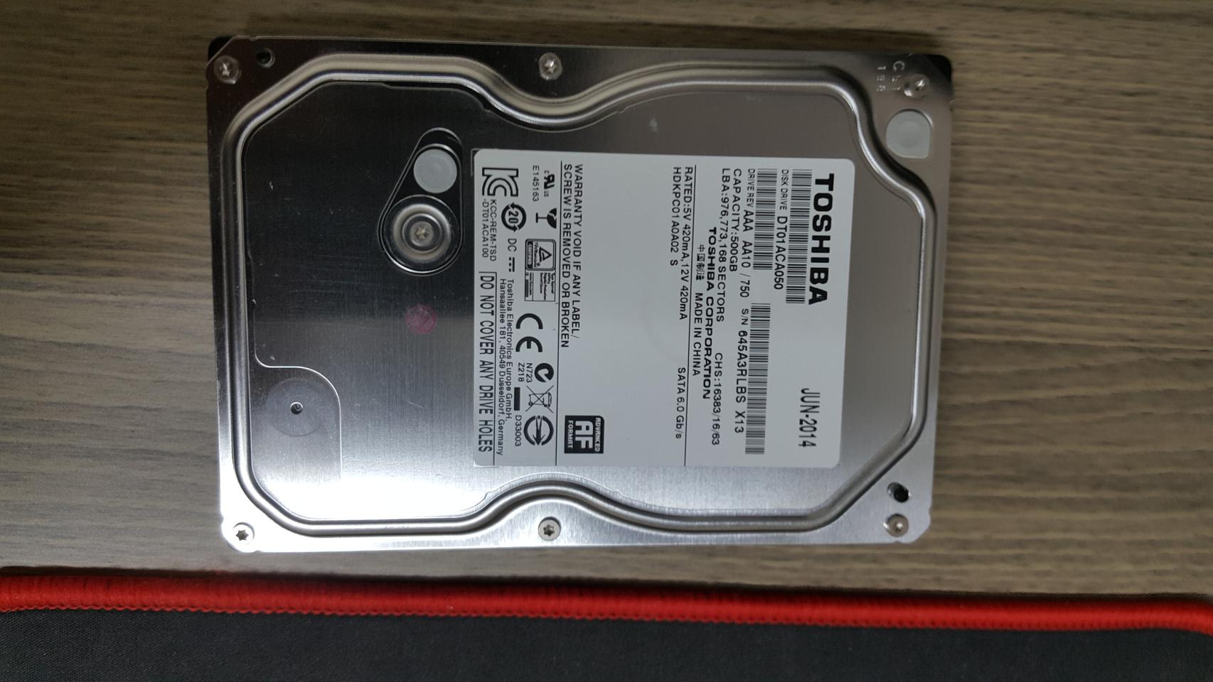 하드디스크 3.5인치 500GB 윈도10