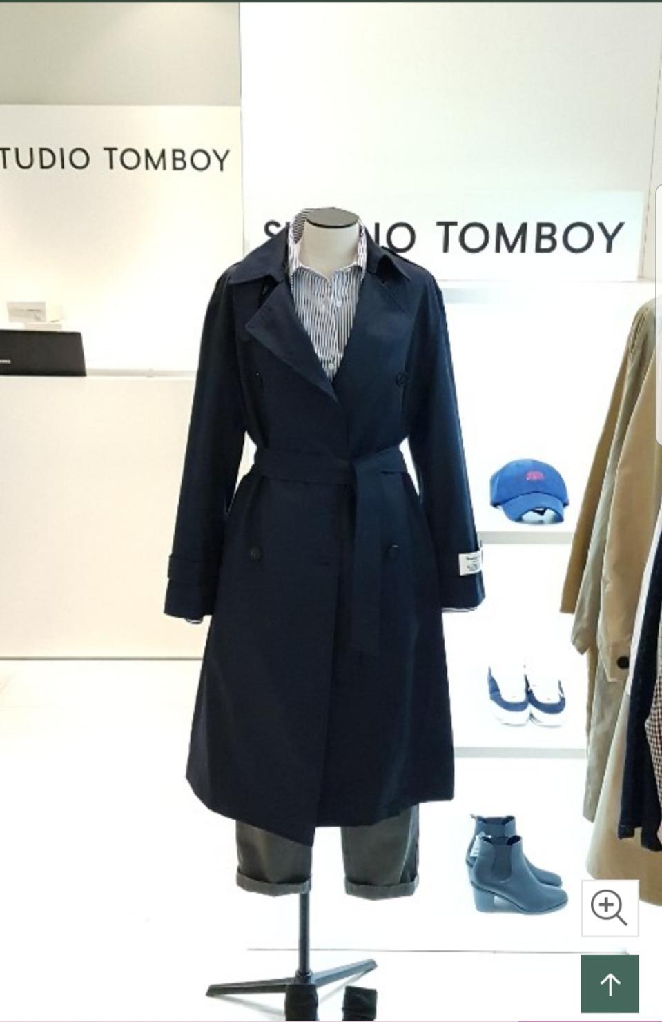 톰보이 투버튼 벨티드 코트