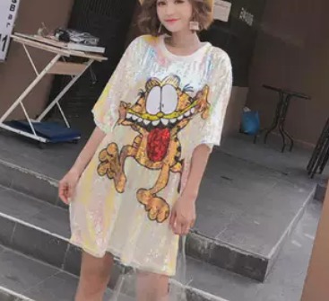 새상품)가필드 스팽글 원피스