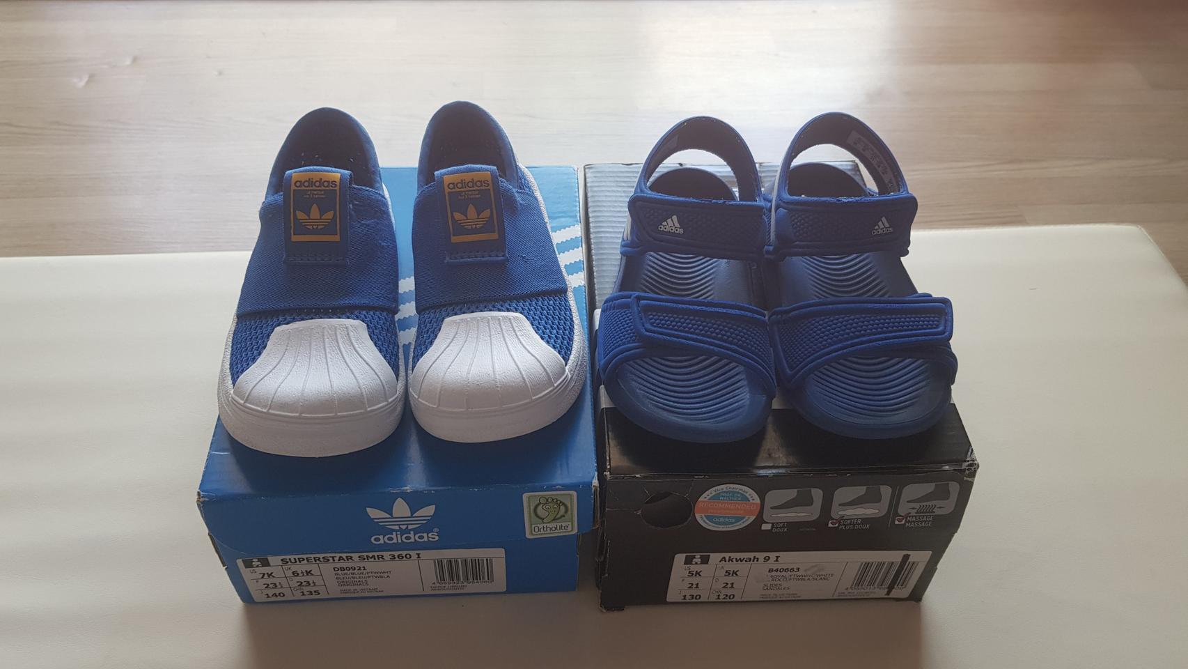 아디다스 샌들 남아용 130, 140사이즈 팔아요(크록스샌들드림)