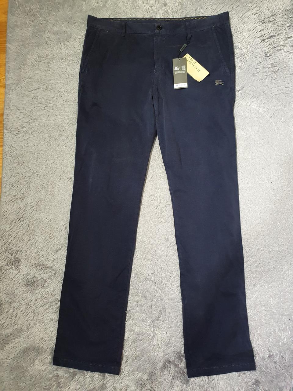 택부착 새상품 버버리런던 정품 네이비 코튼 치노 팬츠 38인치