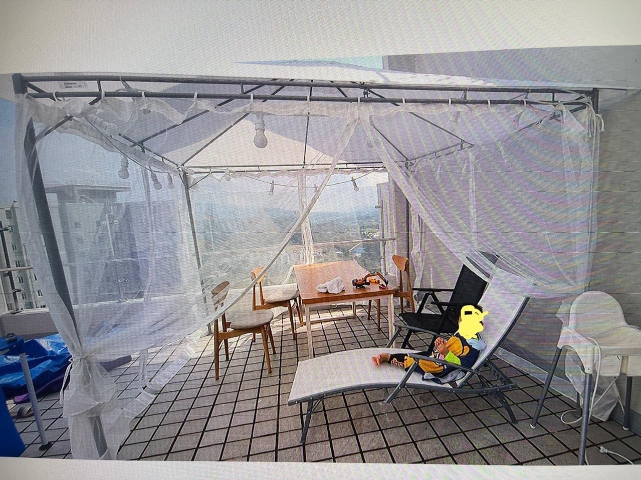 이케아 칼쇠+모기장+전구+썬베드+바베큐(외버)+수영장+릴호스판매